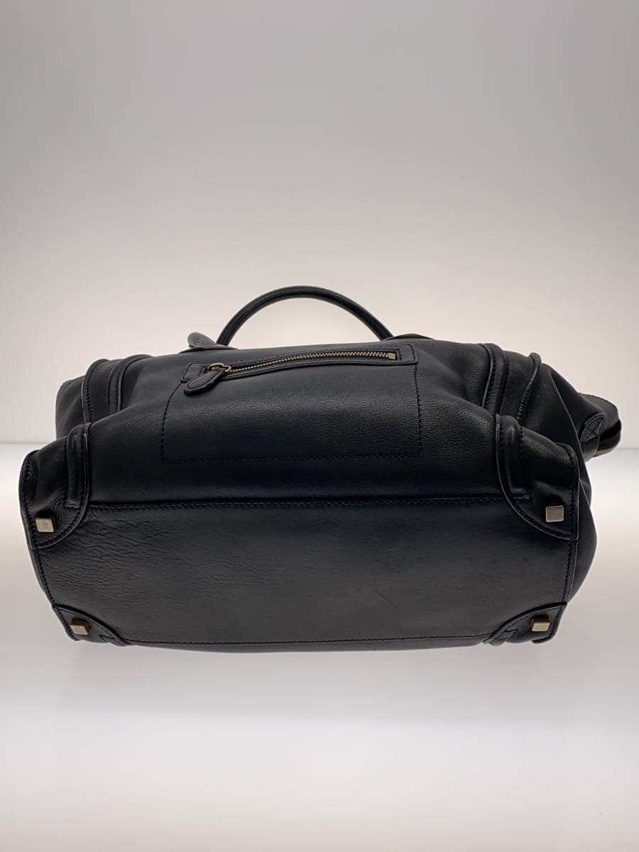 CELINE Luggage Medium Shopper Tote Bag Leather BLK 4