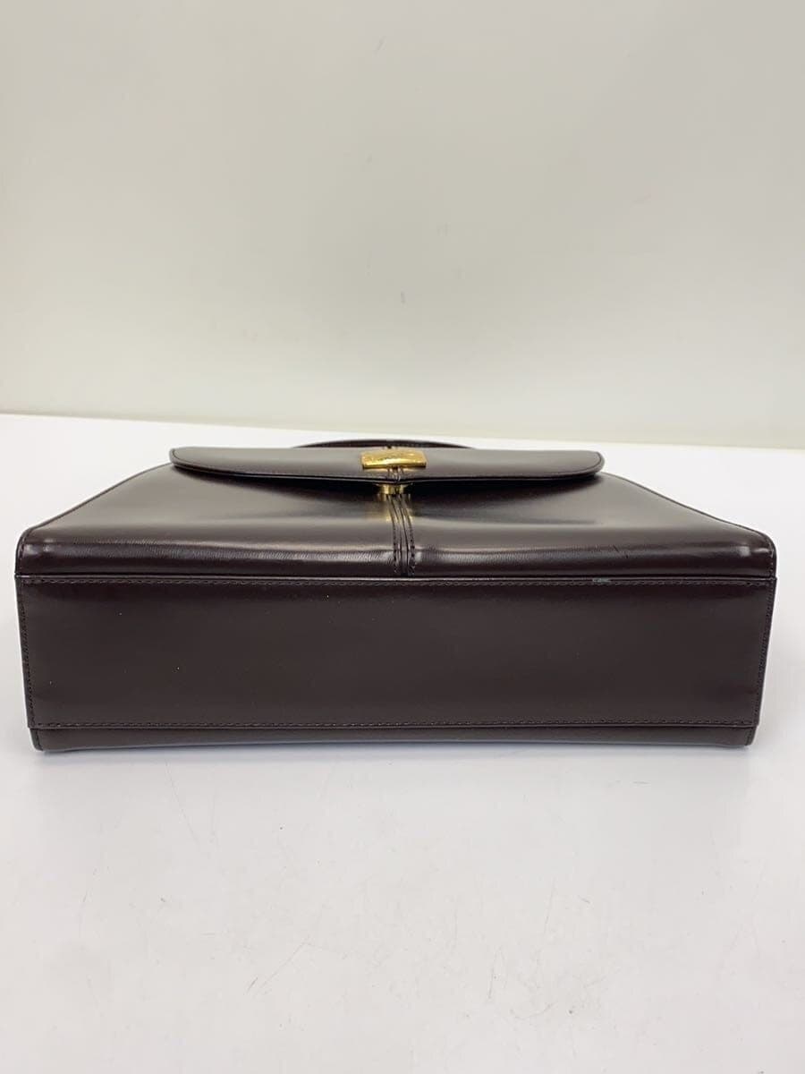 YVES SAINT LAURENT Handbag Leather BRW Solid 4