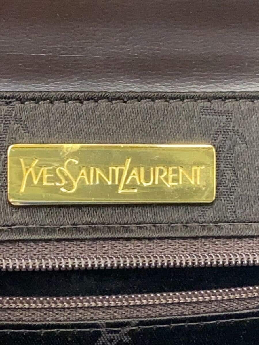 YVES SAINT LAURENT Handbag Leather BRW Solid 5