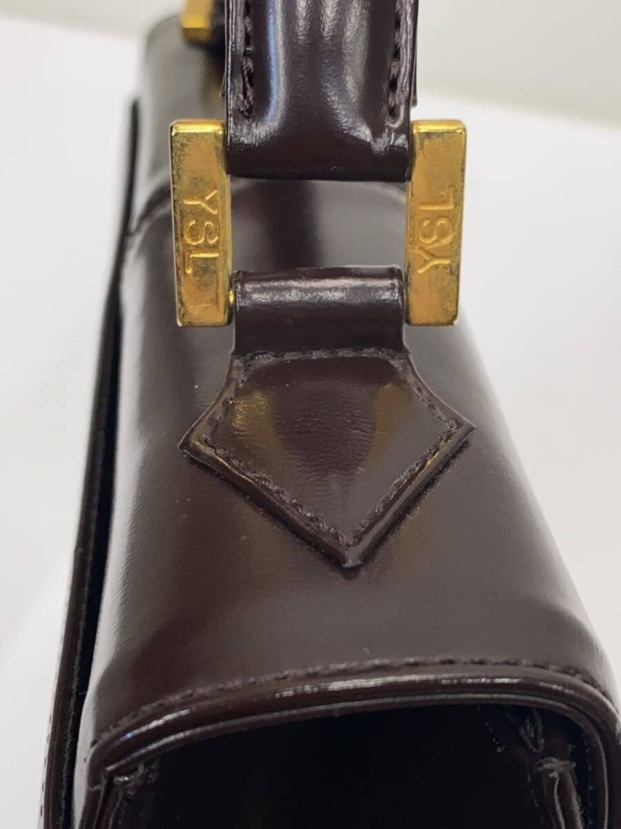 YVES SAINT LAURENT Handbag Leather BRW Solid 8