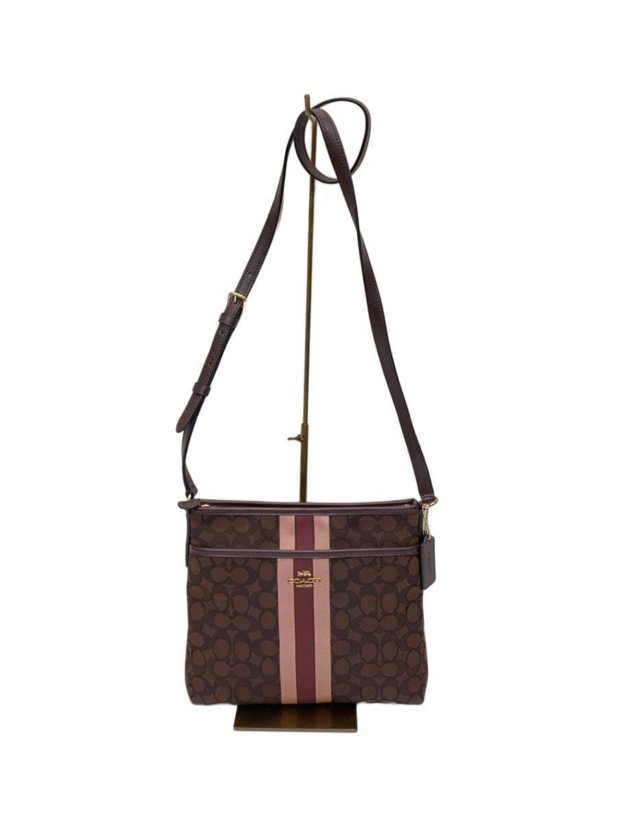 COACH Shoulder Bag Canvas BRW All Over Pattern F39041