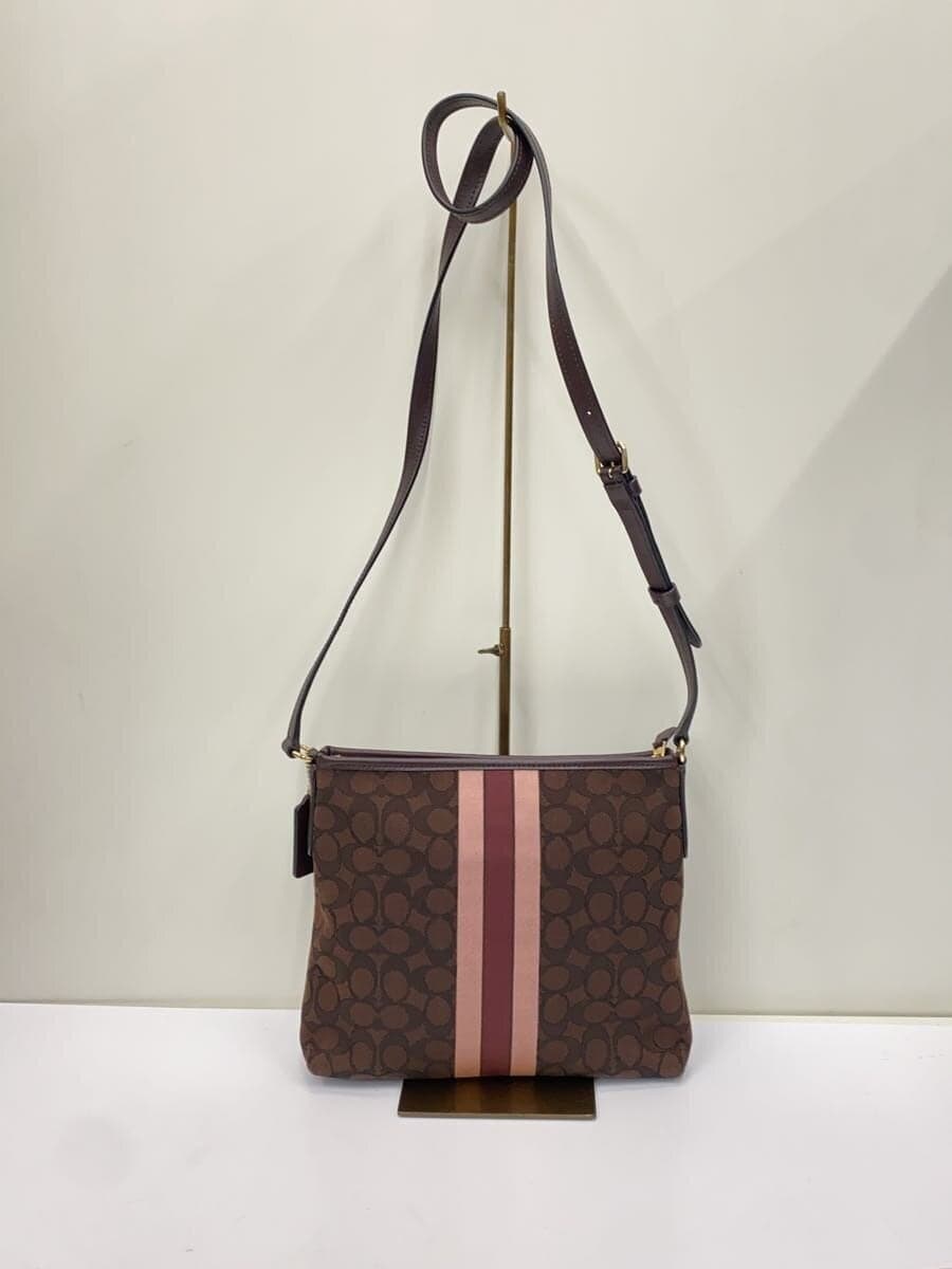 COACH Shoulder Bag Canvas BRW All Over Pattern F39041 3