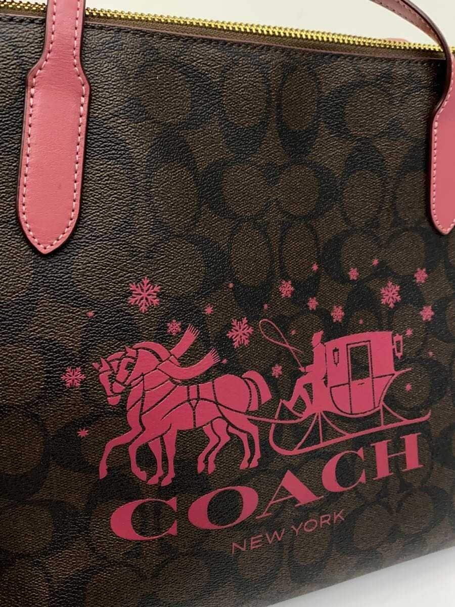 COACH Tote Bag Leather BRW All Over Pattern CN626 7
