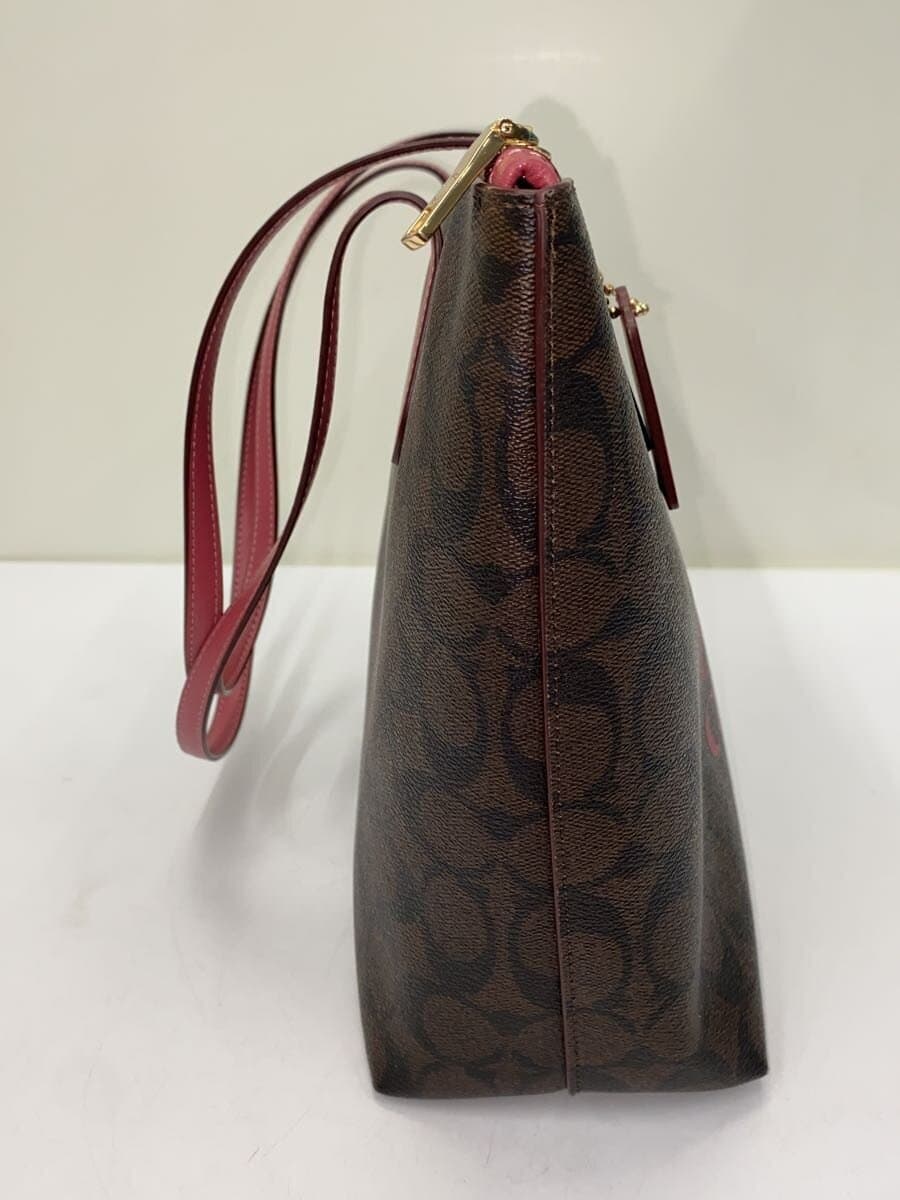 COACH Tote Bag Leather BRW All Over Pattern CN626 8