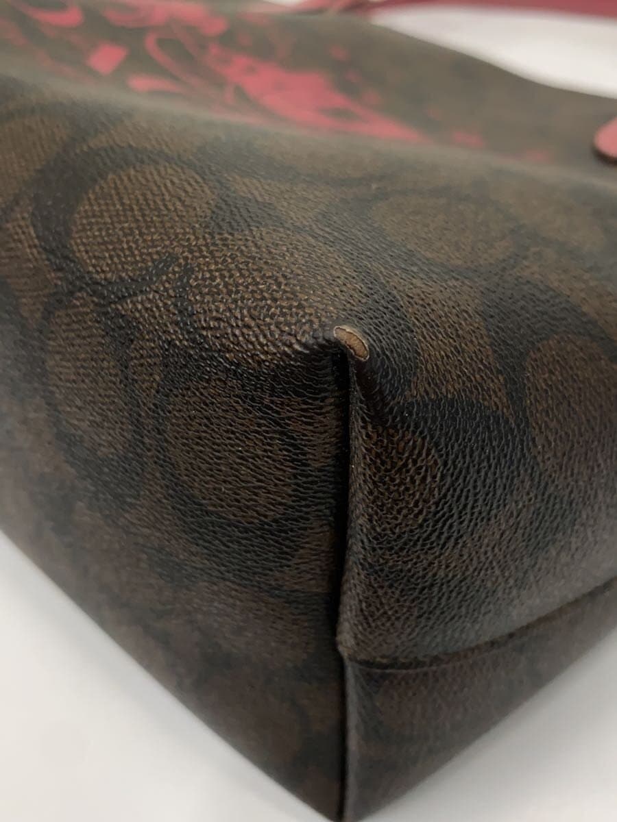 COACH Tote Bag Leather BRW All Over Pattern CN626 9