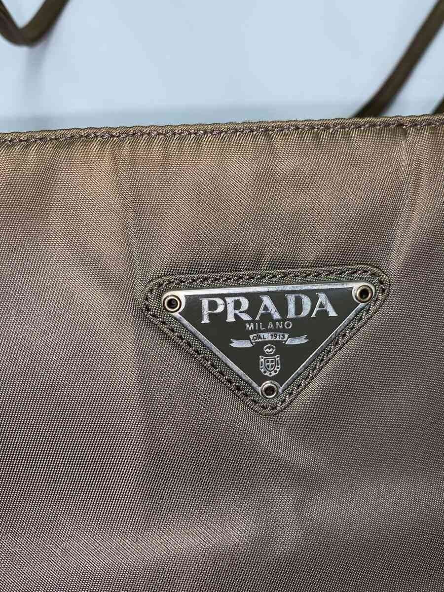 PRADA bag nylon khaki plain 7