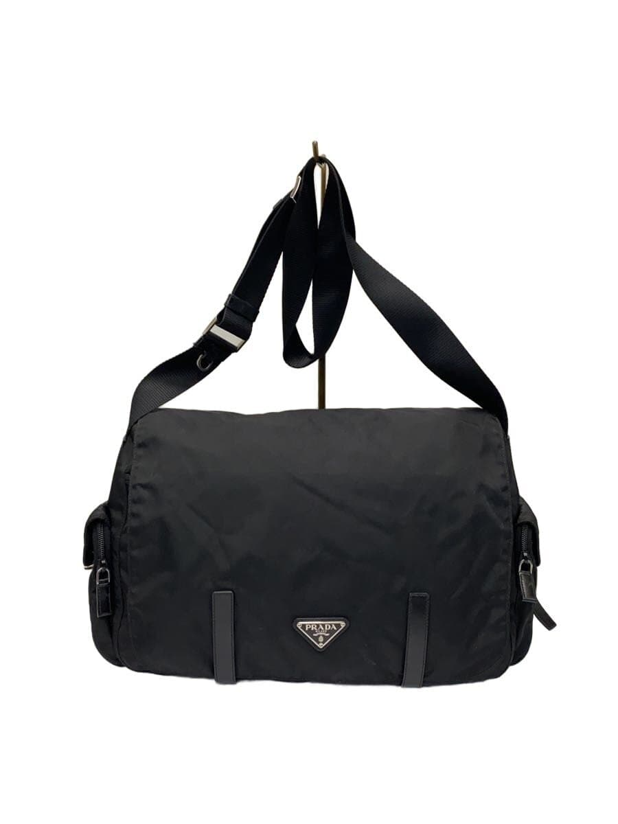 PRADA shoulder bag nylon black plain