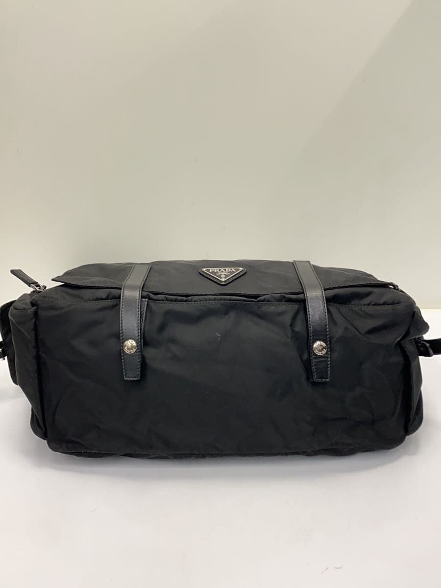 PRADA shoulder bag nylon black plain 4