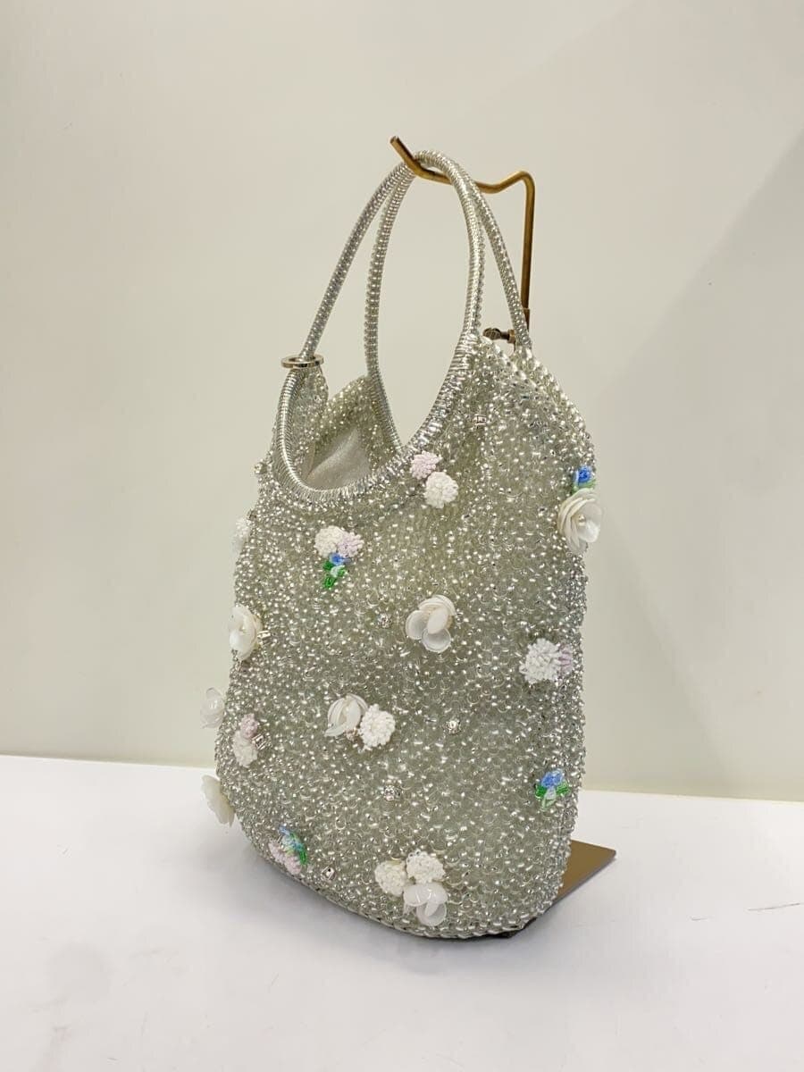 ANTEPRIMA Flower Motif Handbag PVC Silver 2