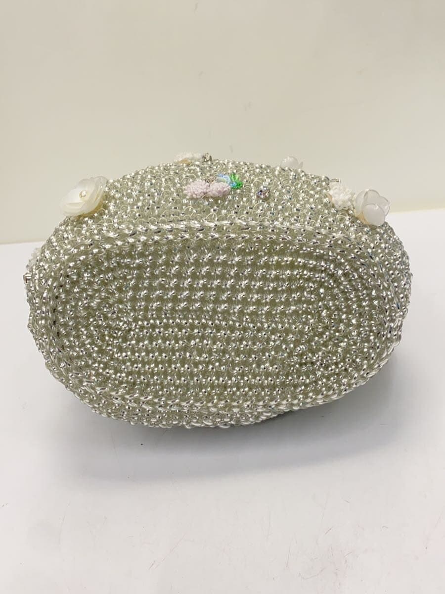 ANTEPRIMA Flower Motif Handbag PVC Silver 4