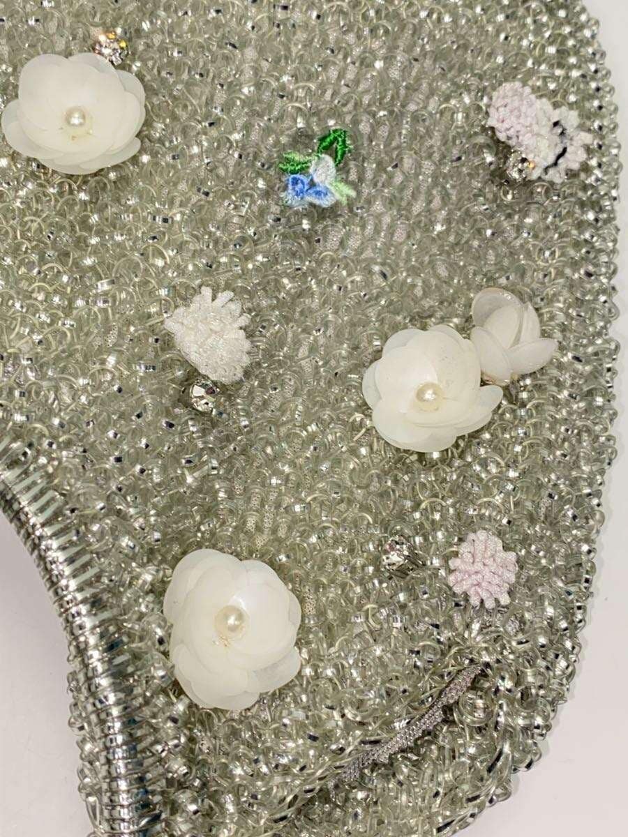 ANTEPRIMA Flower Motif Handbag PVC Silver 8