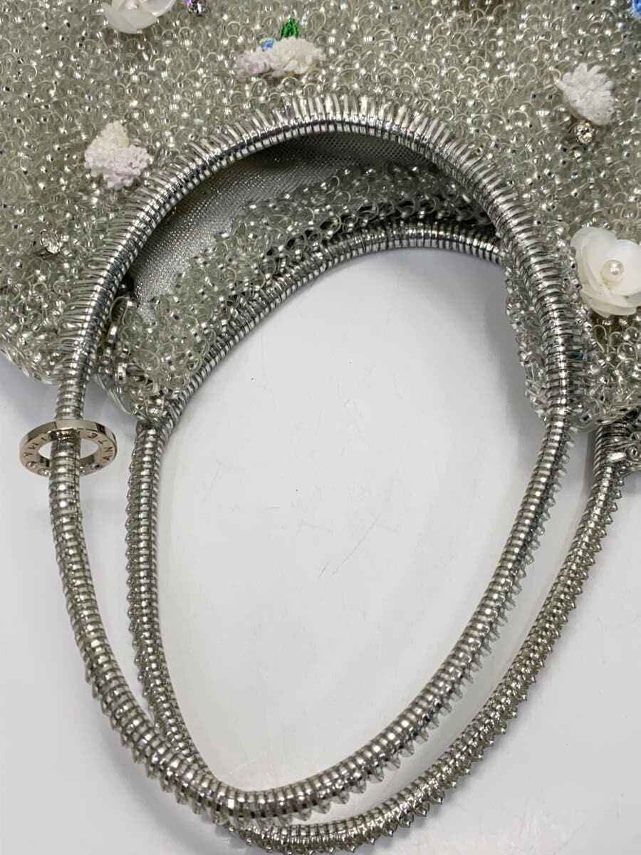 ANTEPRIMA Flower Motif Handbag PVC Silver 9