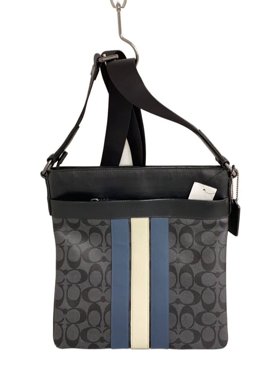 COACH Shoulder Bag Leather Black Monogram F26068