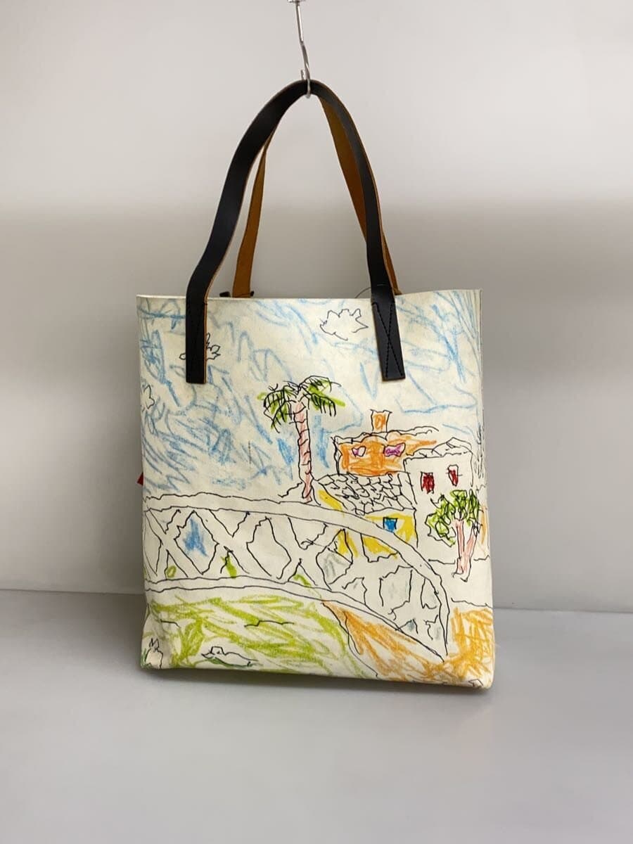 MARNI Pouch Metal Tote Bag PVC WHT All Over Pattern 3