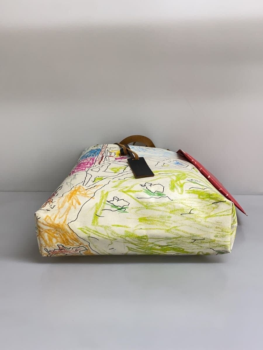 MARNI Pouch Metal Tote Bag PVC WHT All Over Pattern 4