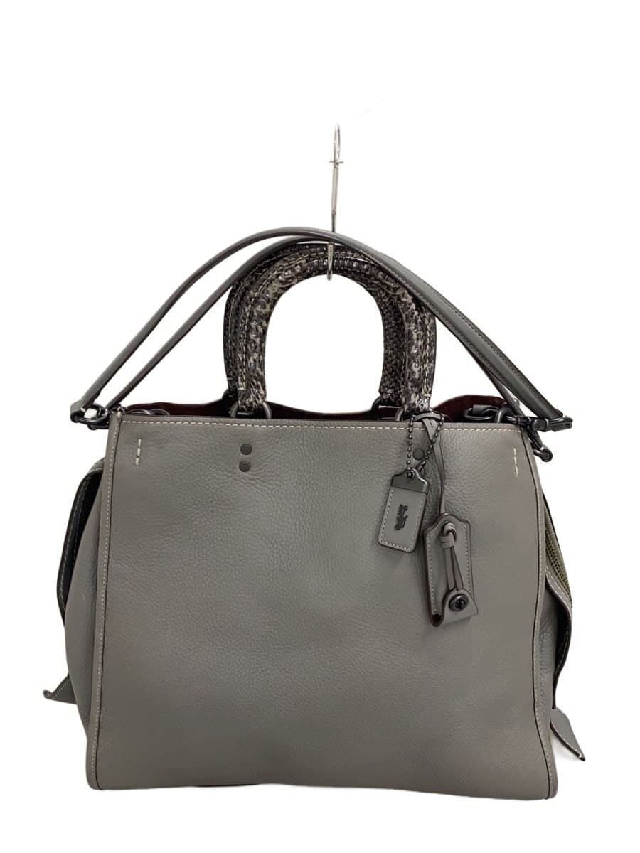 COACH2WAY Rogue Pebble Leather Handbag Leather GRY RG-20315