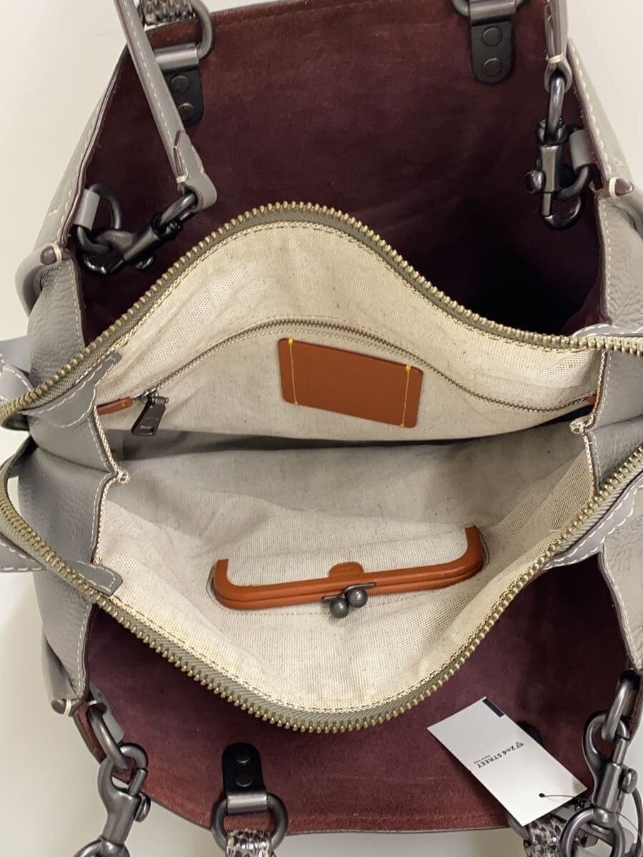 COACH2WAY Rogue Pebble Leather Handbag Leather GRY RG-20315 6