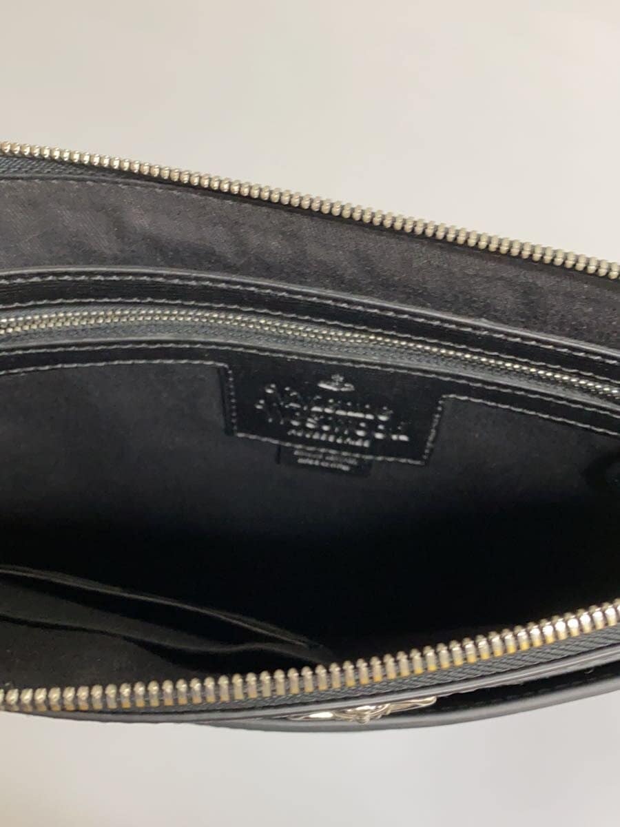 Vivienne Westwood clutch bag leather black plain 6
