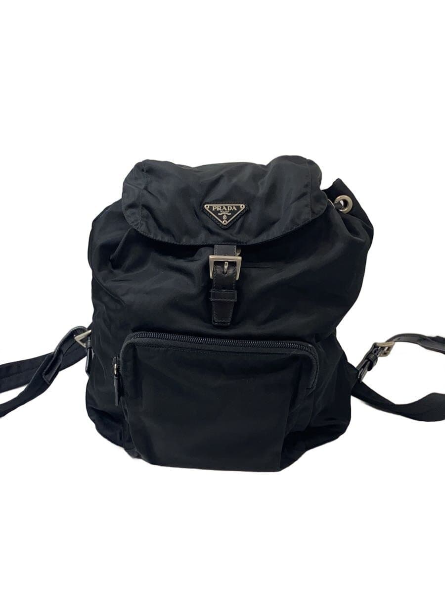 PRADA backpack nylon black plain