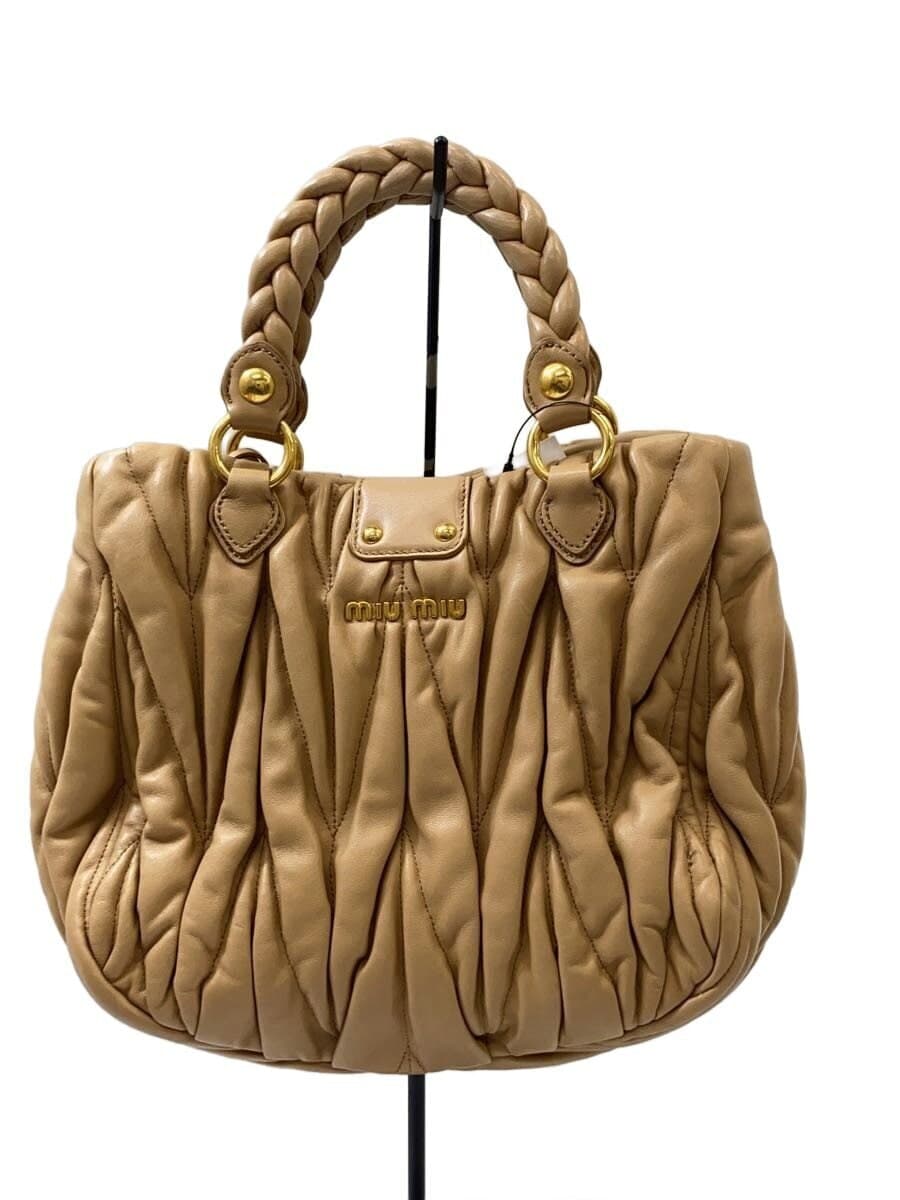 MIU MIU handbag leather beige RN0473