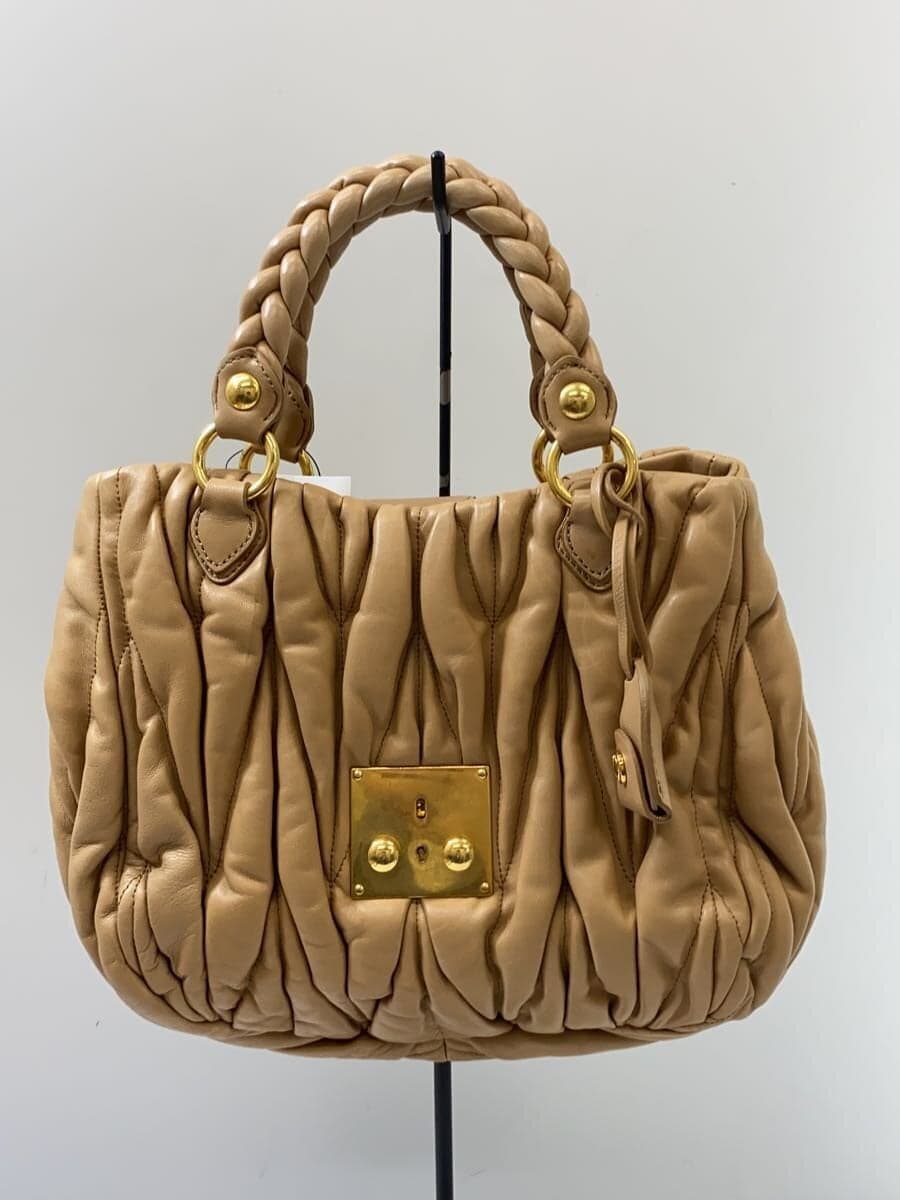 MIU MIU handbag leather beige RN0473 3