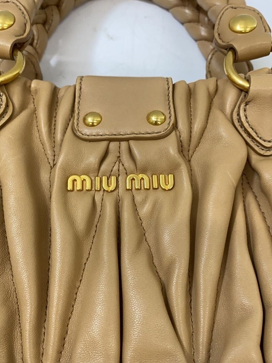 MIU MIU handbag leather beige RN0473 5