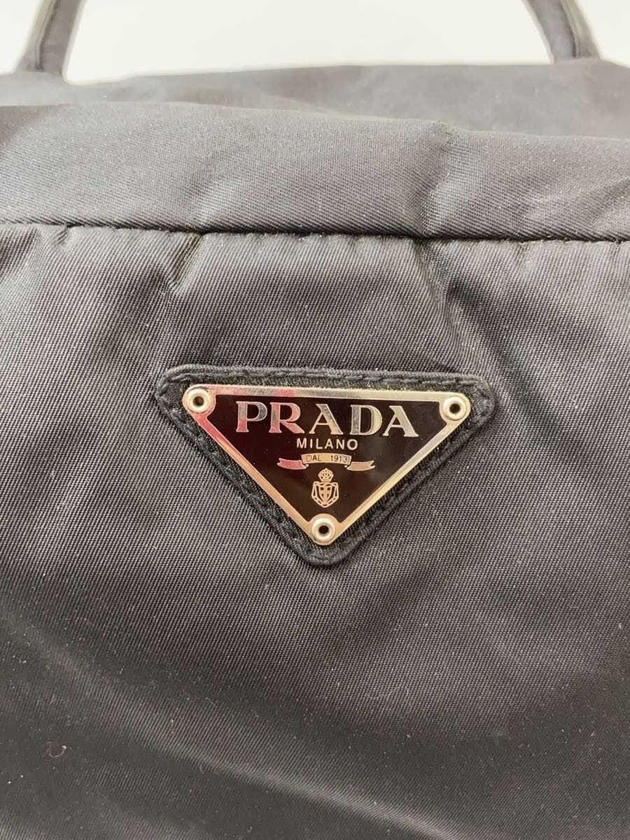 PRADA handbag nylon black plain 5