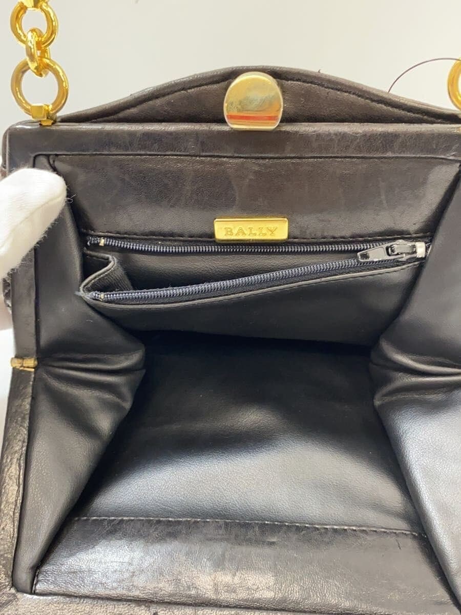 BALLY handbag leather BLK solid color 6