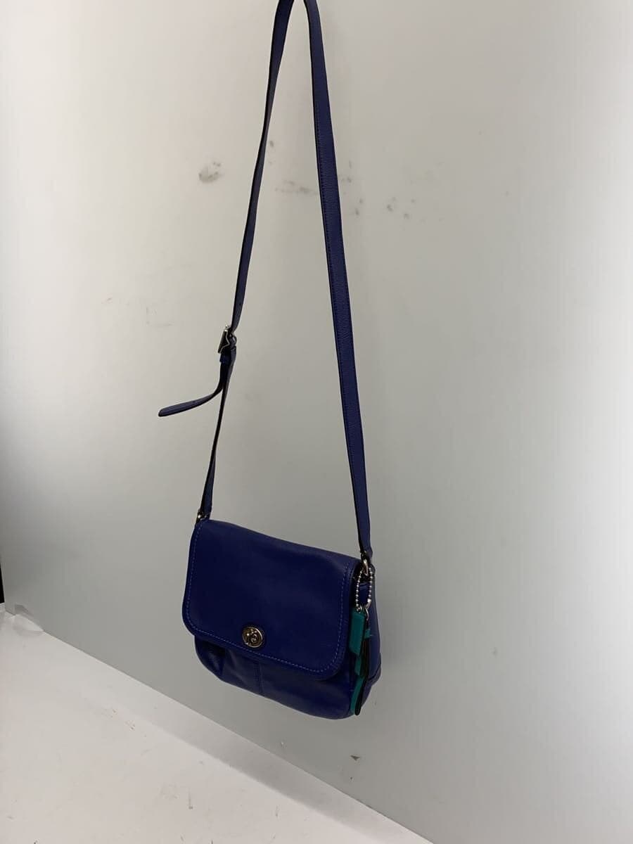 COACH Shoulder Bag Leather BLU 2