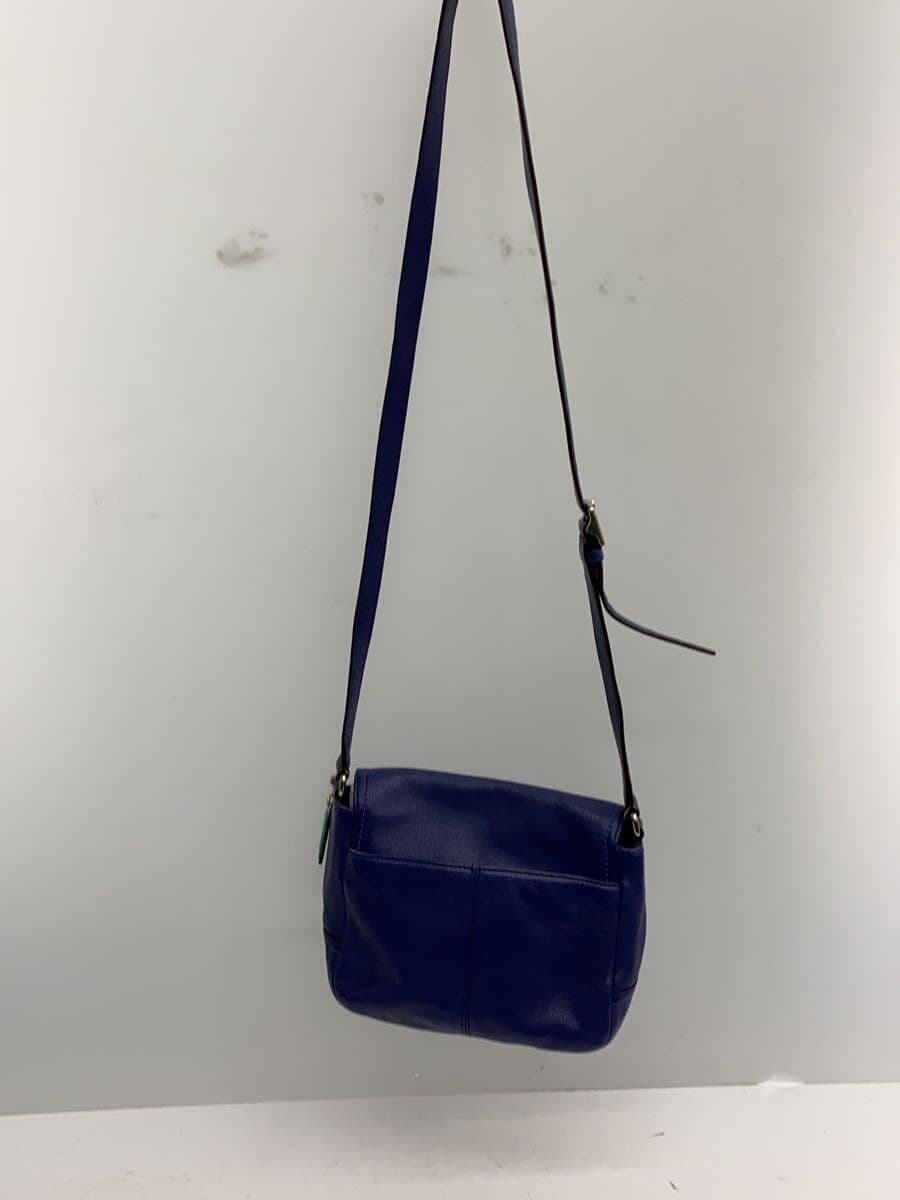 COACH Shoulder Bag Leather BLU 3