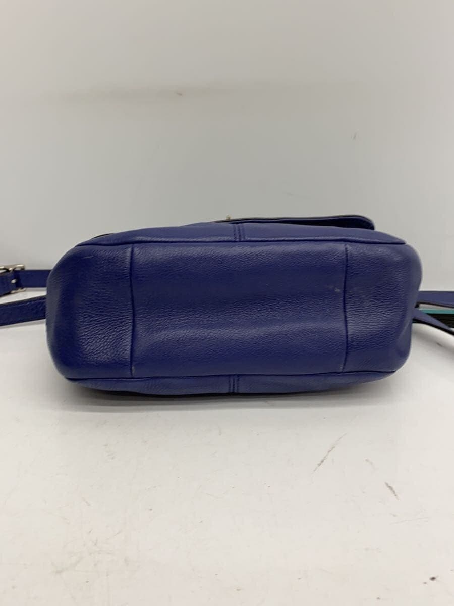 COACH Shoulder Bag Leather BLU 4