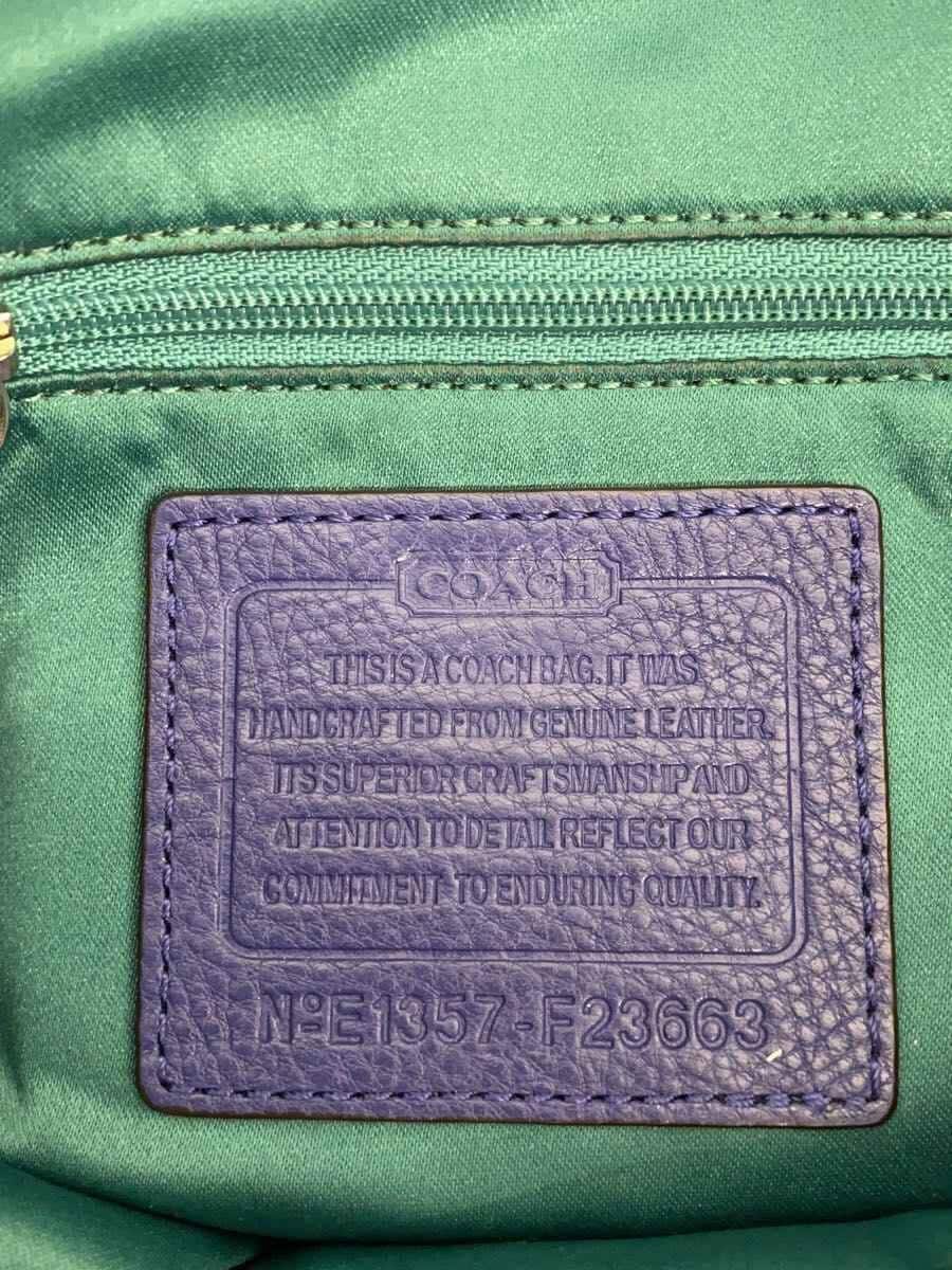 COACH Shoulder Bag Leather BLU 5