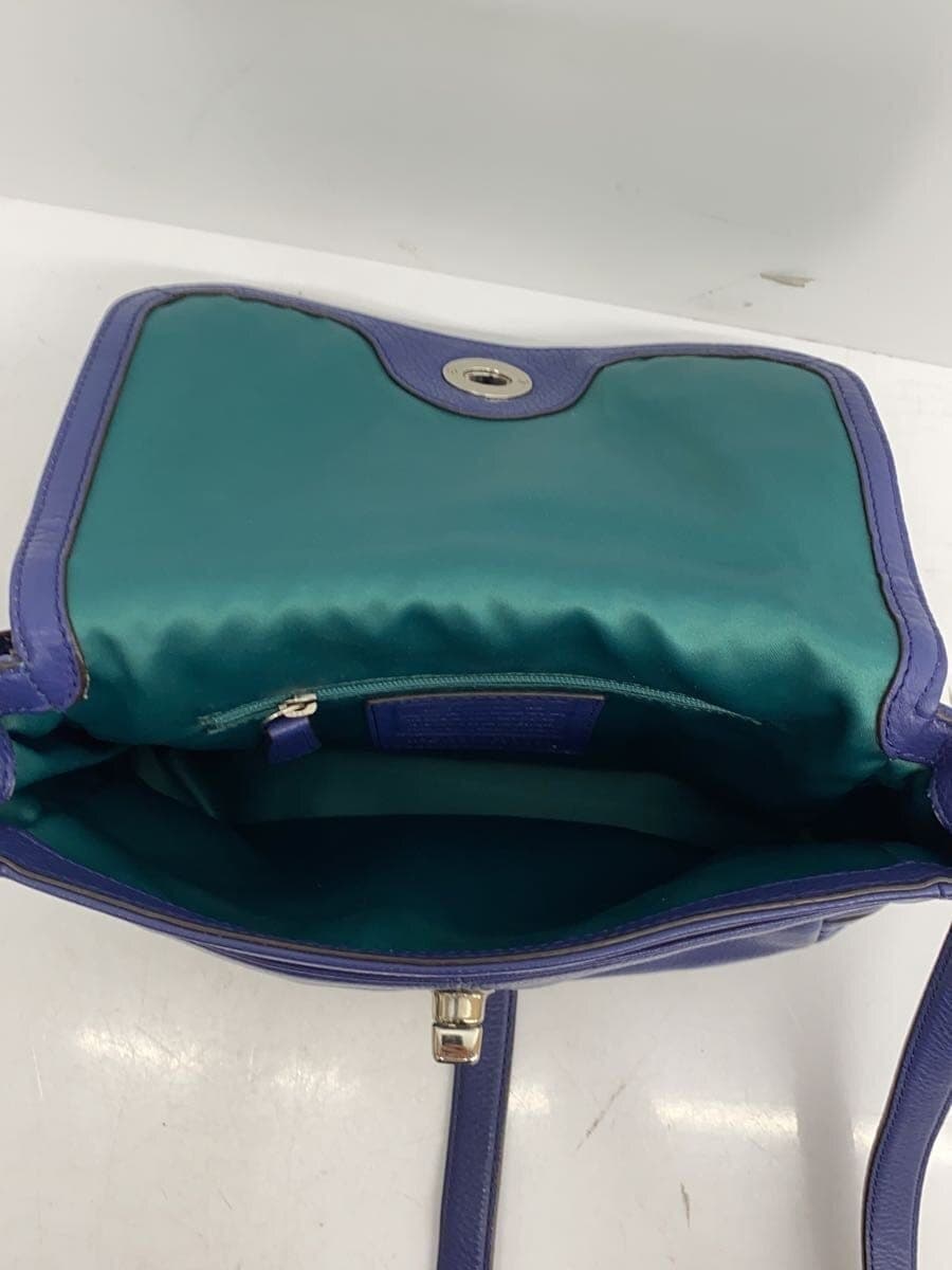 COACH Shoulder Bag Leather BLU 6