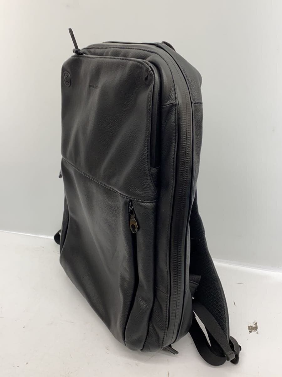 BROSKI AND SUPPLY Backpack Leather Black Plain 2