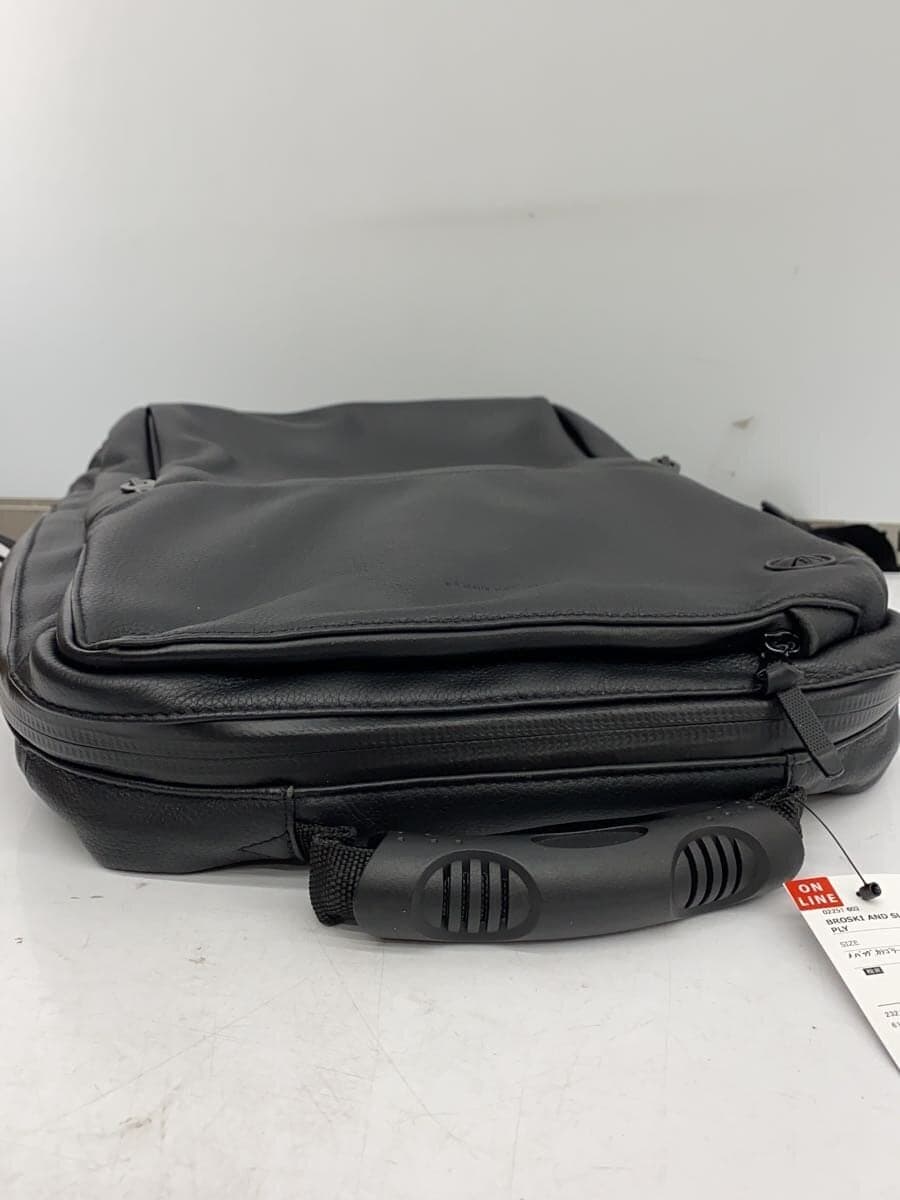 BROSKI AND SUPPLY Backpack Leather Black Plain 4