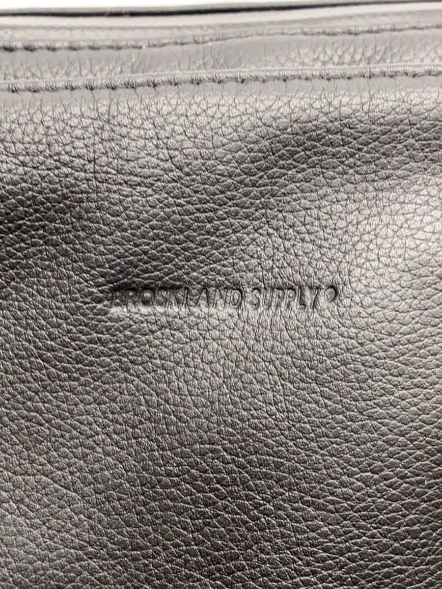 BROSKI AND SUPPLY Backpack Leather Black Plain 5