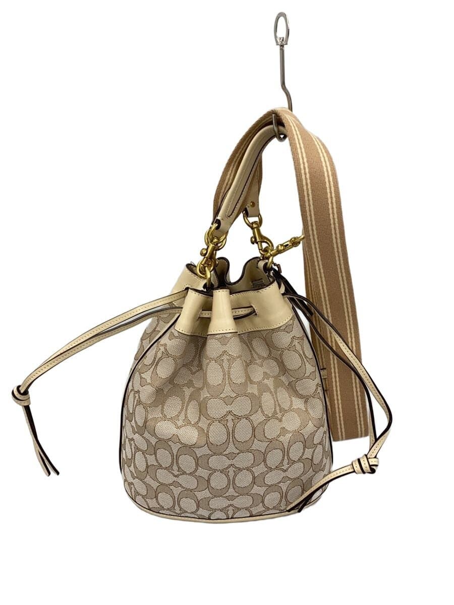 COACH Field Bucket Bag Canvas BEG C3853
