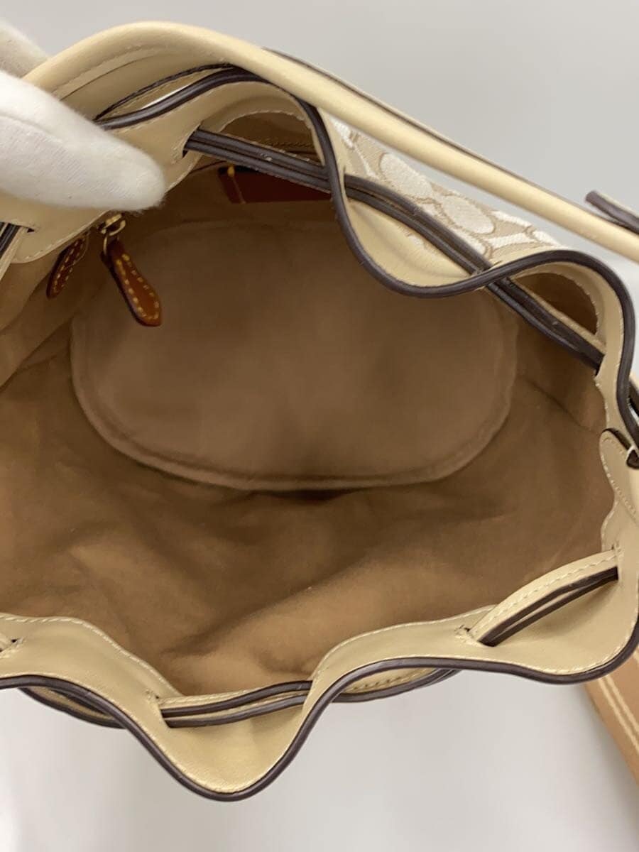 COACH Field Bucket Bag Canvas BEG C3853 6