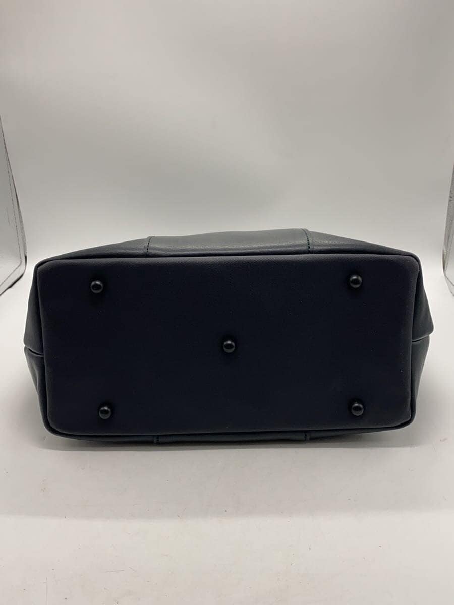 Mustache HIGE BAG Handbag Leather BLK 4