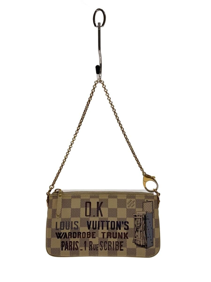 LOUIS VUITTON Pochette Mira MM Damier Azur PVC WHT N63090