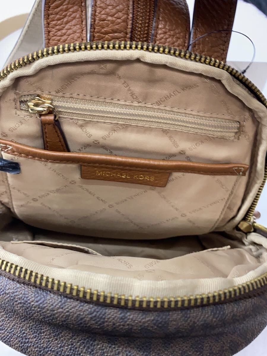 MICHAEL KORS Backpack Leather BRW All-over pattern 6