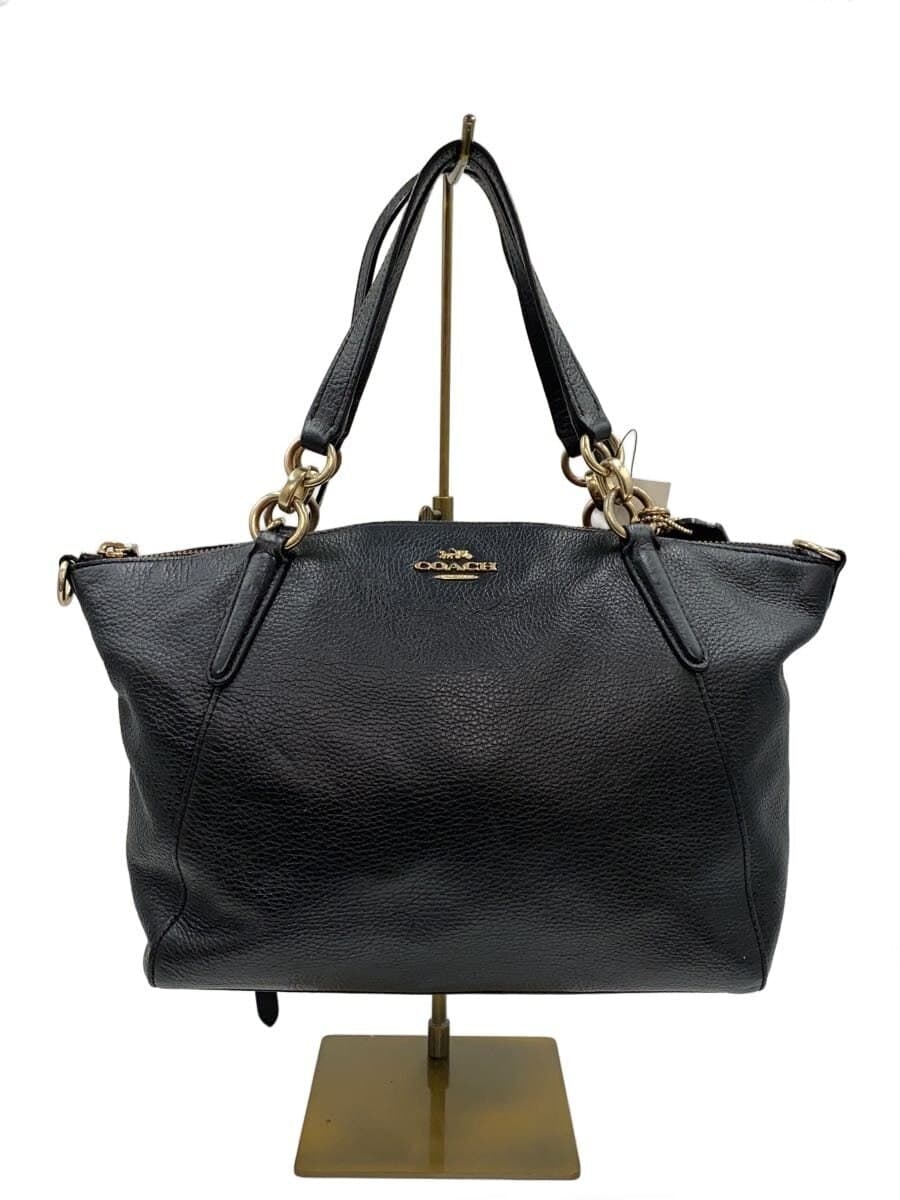 COACH2-Way Shoulder Bag Leather BLK Solid F28993