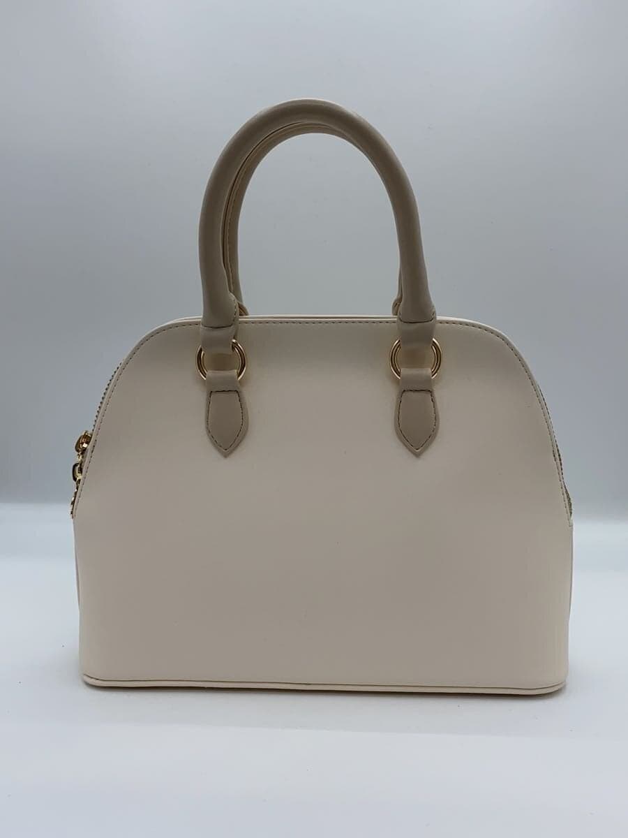 MARY QUANT Round Shape Tote Bag BEG Solid Color 3