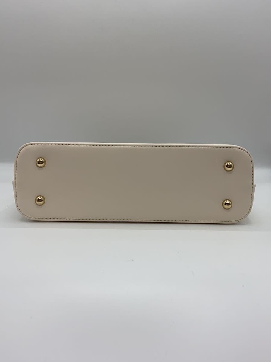 MARY QUANT Round Shape Tote Bag BEG Solid Color 4