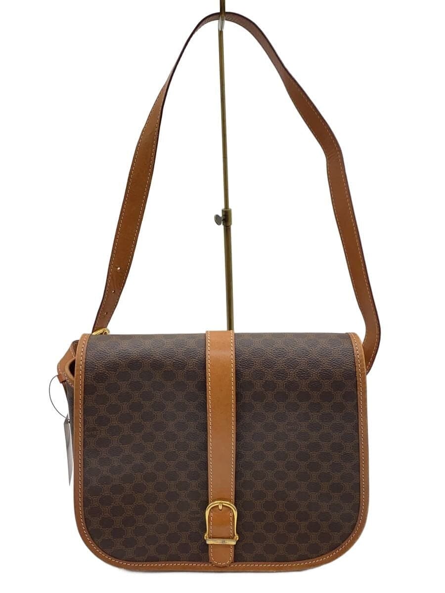 CELINE Macadam Pattern Belt Shoulder Bag Shoulder Bag Leather BRW