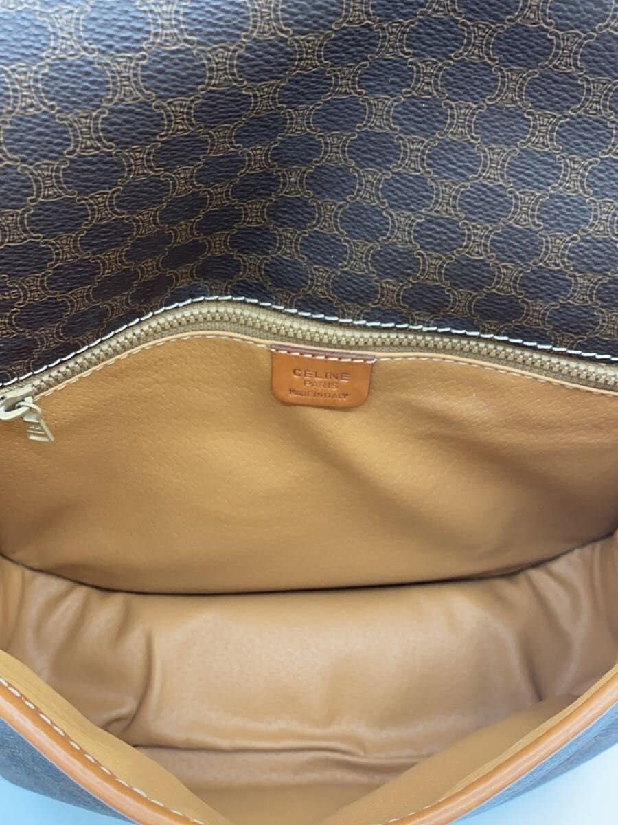 CELINE Macadam Pattern Belt Shoulder Bag Shoulder Bag Leather BRW 6