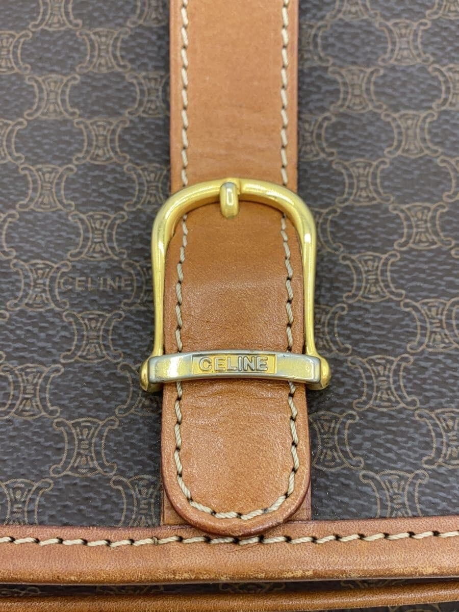 CELINE Macadam Pattern Belt Shoulder Bag Shoulder Bag Leather BRW 7