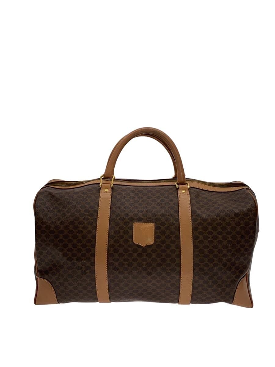 CELINE Boston Bag Macadam Pattern Leather BRW
