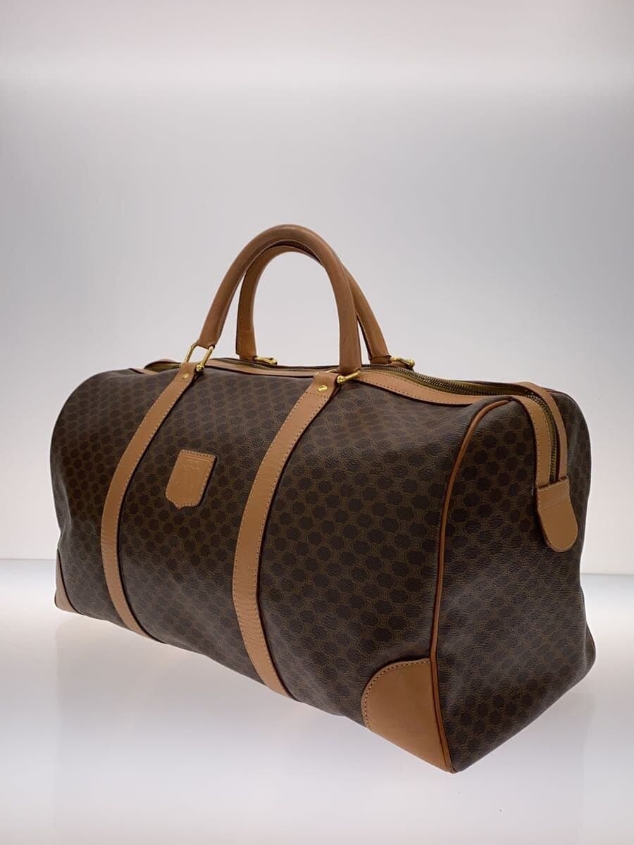 CELINE Boston Bag Macadam Pattern Leather BRW 2