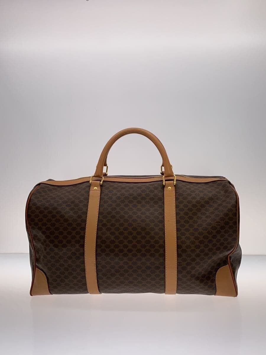 CELINE Boston Bag Macadam Pattern Leather BRW 3